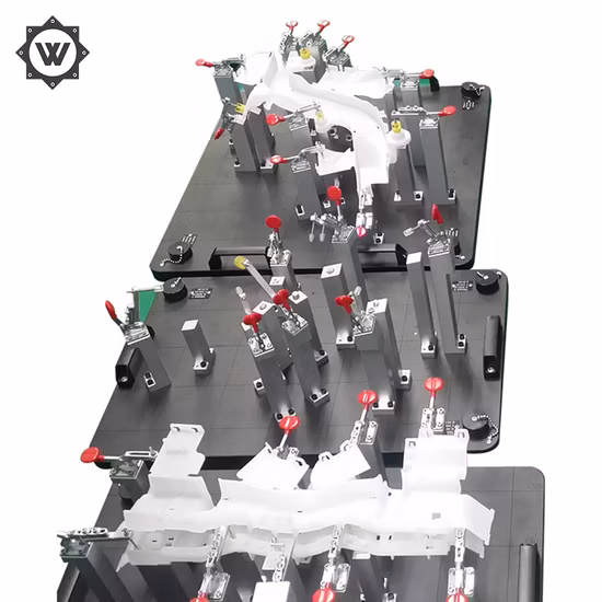 Teste de precisão CNC, verificando o dispositivo de soldagem